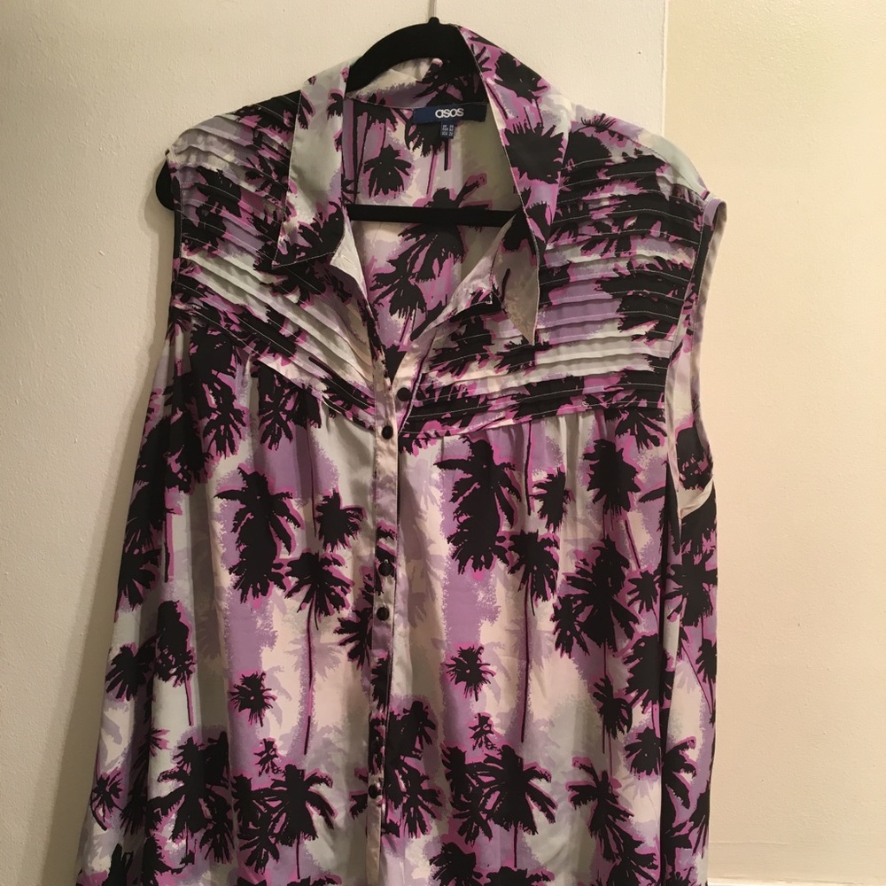 ASOS CRVE TANK TOP BUTTON DOWN